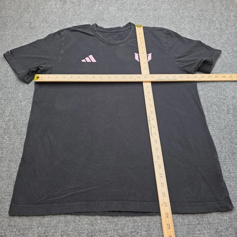Adidas‎ Lionel Messi Inter Miami Logo T-Shirt Black Pink Teal Mens Large #10